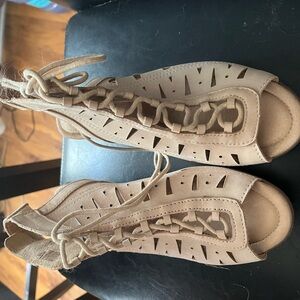 Earth Origins Tan Sandals with Woven Design